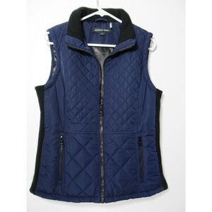 Andrew Marc Navy Quilted Puffer Full-Zip Puffer Vest Size Medium